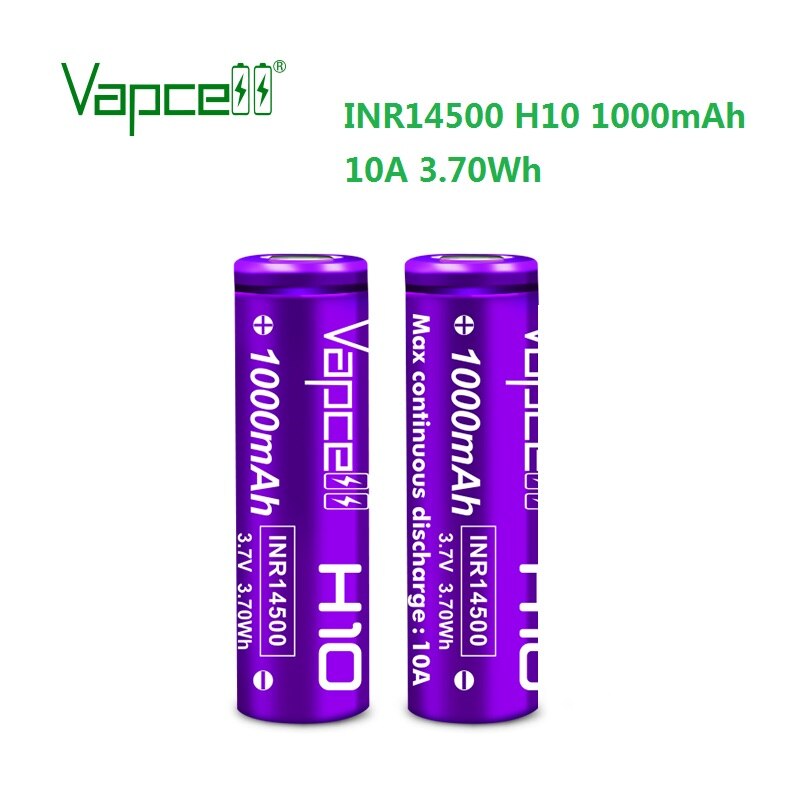 Vapcell H10 INR14500 1000mah 10A high drian 14500 Battery