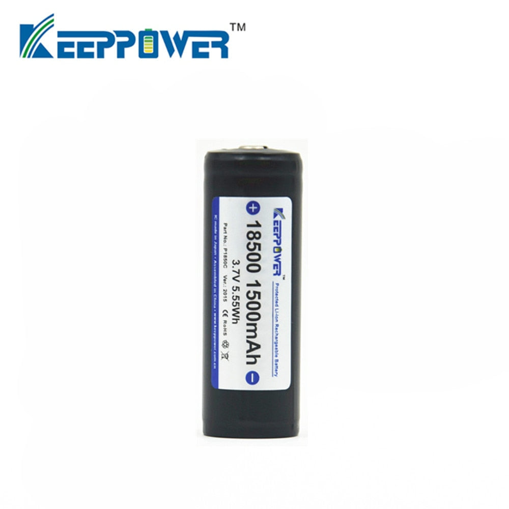 1 pcs Original KeepPower 18500 1500mAh protected 3.7V li-ion battery P1850C drop