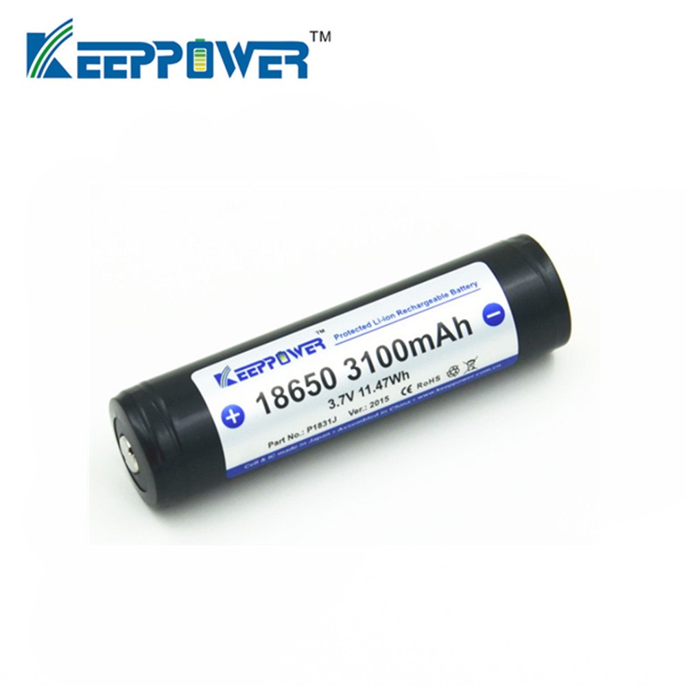 1 pcs Original KeepPower 3100mAh 18650 protected li-ion rechargeable battery 3.7V P1831J