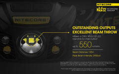 NITECORE NU32 550 Lumens USB Rechargeable Headlamp