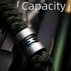 LAUTIE Titanium Alloy Knife Pracord Pendant Keychain Key DIY Bead