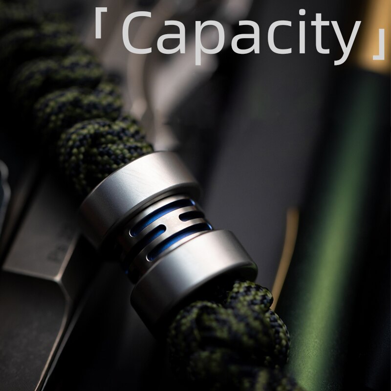 LAUTIE Titanium Alloy Knife Pracord Pendant Keychain Key DIY Bead