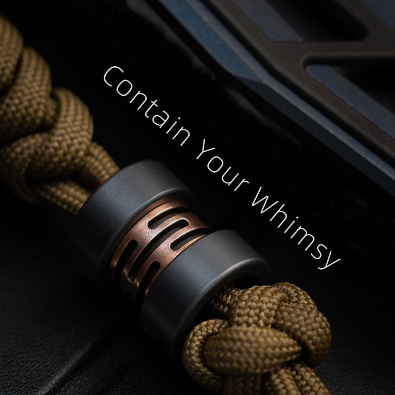 LAUTIE Titanium Alloy Knife Pracord Pendant Keychain Key DIY Bead