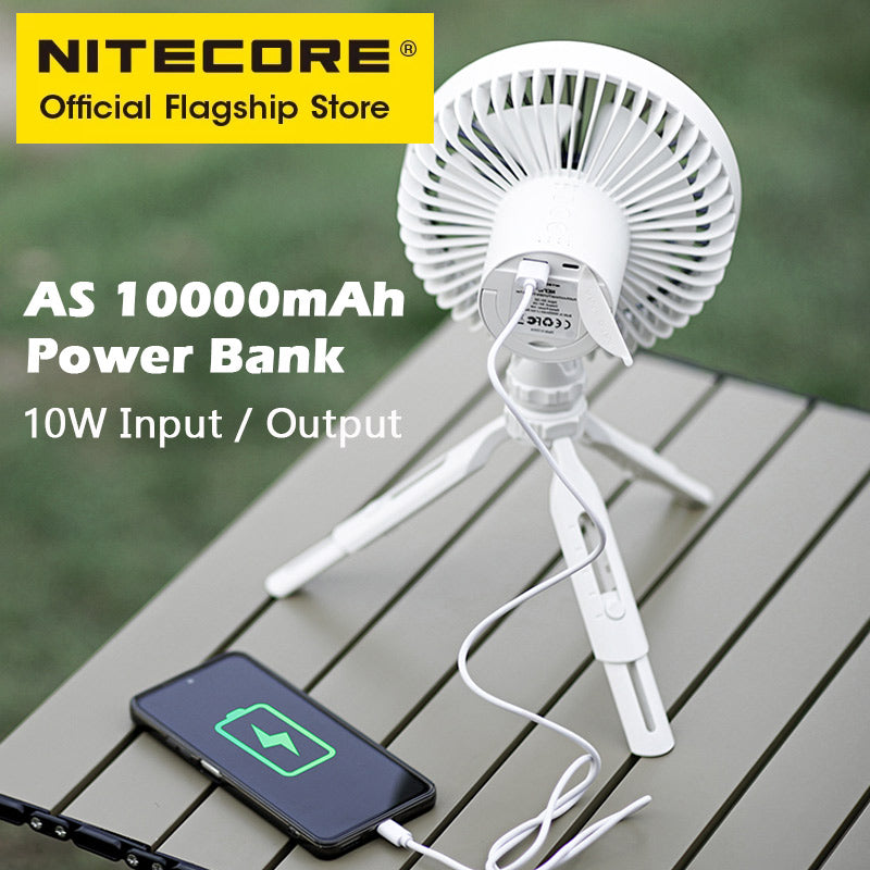 NITECORE NEF10 3-in-1 Camping Electrice Fan 10000mAh USB-C Rechargeable Ceiling Fans