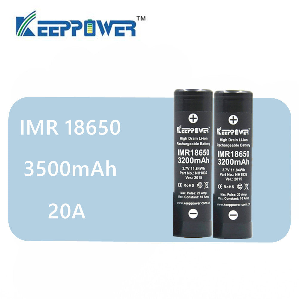 Original 2 Pcs KeepPower IMR 18650 battery 3500mAh 3.7V max 20A discharge high power battery NH1835