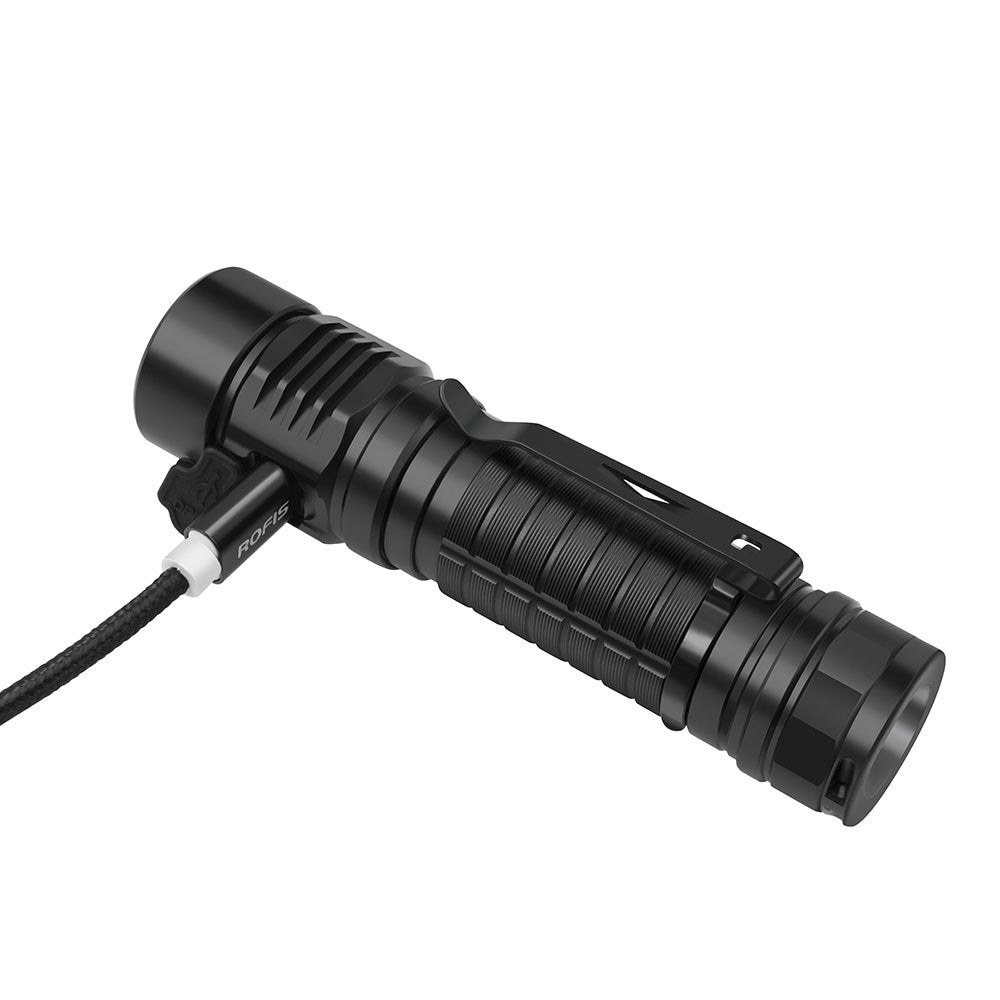 Rofis MR30 USB rechargeable flashlight CREE XHP35 HI max 1600 lumen beam distance 335m outdoor torch with 21700 5000mAh battery