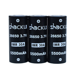 Shockli 26650 5500mAh 3.7V li-ion rechargeable battery 20A 30A for high power flashlights