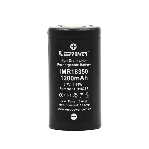 Keeppower IMR 18350 3.7V 1200mAh Battery 1PC.