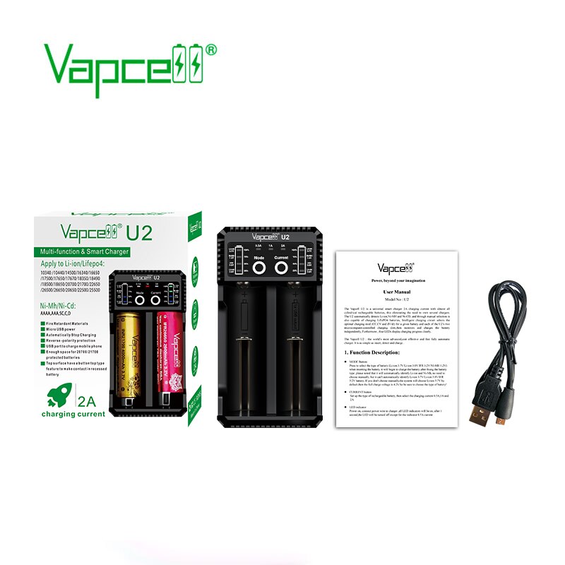Vapcell Q2S Q4 U2 Q2 Q1 charger AA/AAA 26650 21700 18650 NiMH li-ion battery Smart Charger Secondary image