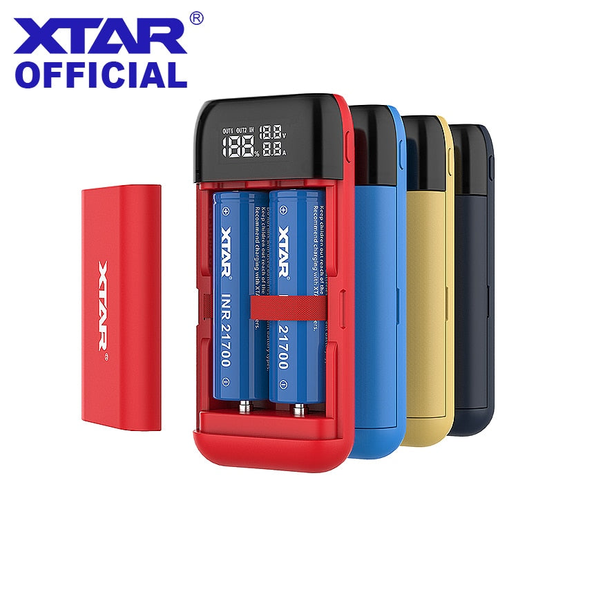 XTAR Power Bank LCD USB Charger QC3.0 Type-C INPUT PB2S For 18700 20700 21700 18650 Battery / ONLY PB2 Battery Charger FOR 18650 Main image