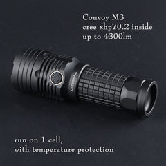 Convoy M3 XHP70.2 4300LM LED Flashlight WIth Temperature Protection