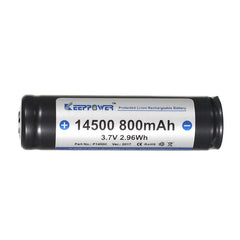 2pcs KeepPower 14500 800mAh Protected Rechargeable Battery
