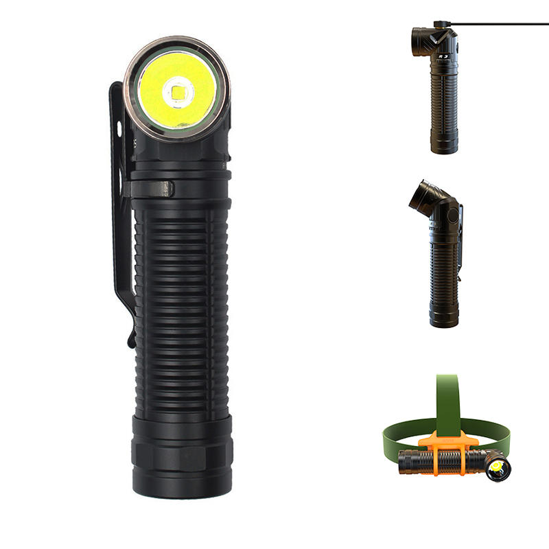 Rofis R3 CREE XM-L2 U3 1250LM Angle Head LED Flashlight Headlamp