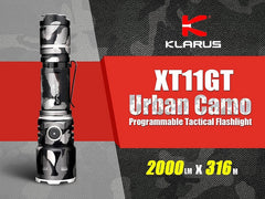 Klarus XT11GT Urban Camo XHP35 HD 2000 Lumen Rechargeable Tactical LED Flashlight