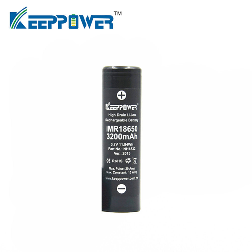 original 1pcs Keeppower IMR 18650 battery 3200mAh 3.7V maximum 20A discharge power cell