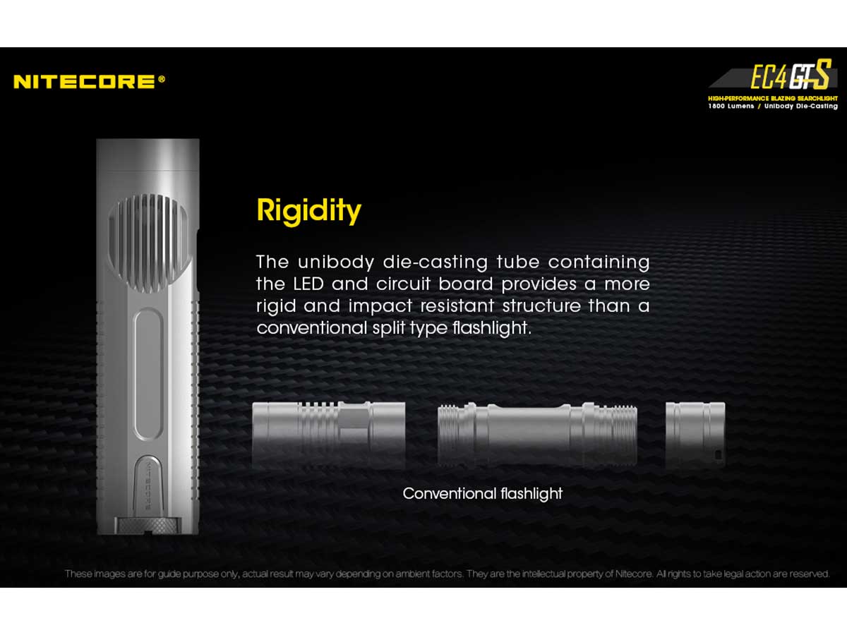 Nitecore Explorer EC4GTS CREE XHP35 HD LED 1800 Lumens flashlight.