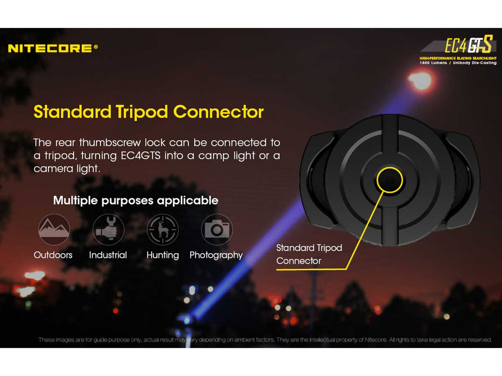 Nitecore Explorer EC4GTS CREE XHP35 HD LED 1800 Lumens flashlight.