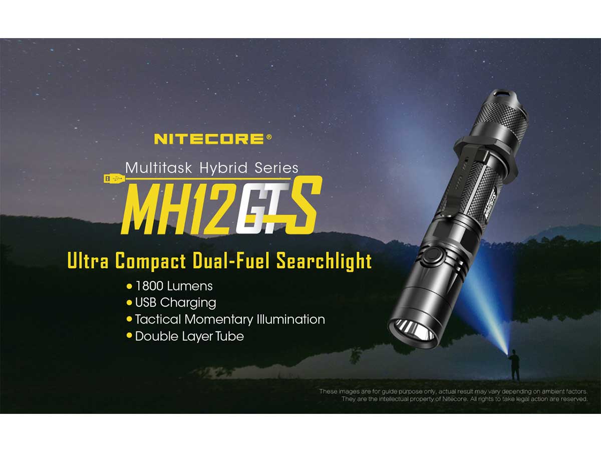 Nitecore MH12GTS USB CREE XHP35 HD LED 1800 Lumens Rechargeable Tactical Flashlight